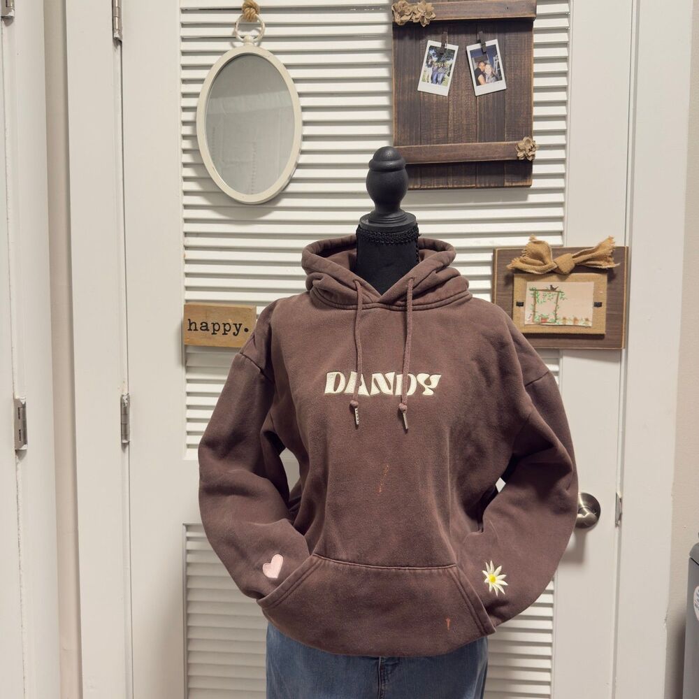 Y2K Brown Dandy Worldwide Daisy Graphic Hoodie